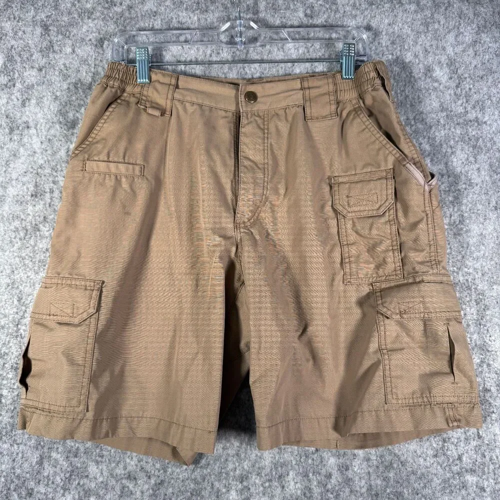 5.11 Tactical Shorts Mens Size 32 Brown Cargo Pockets Rip Stop 9 Inch Inseam